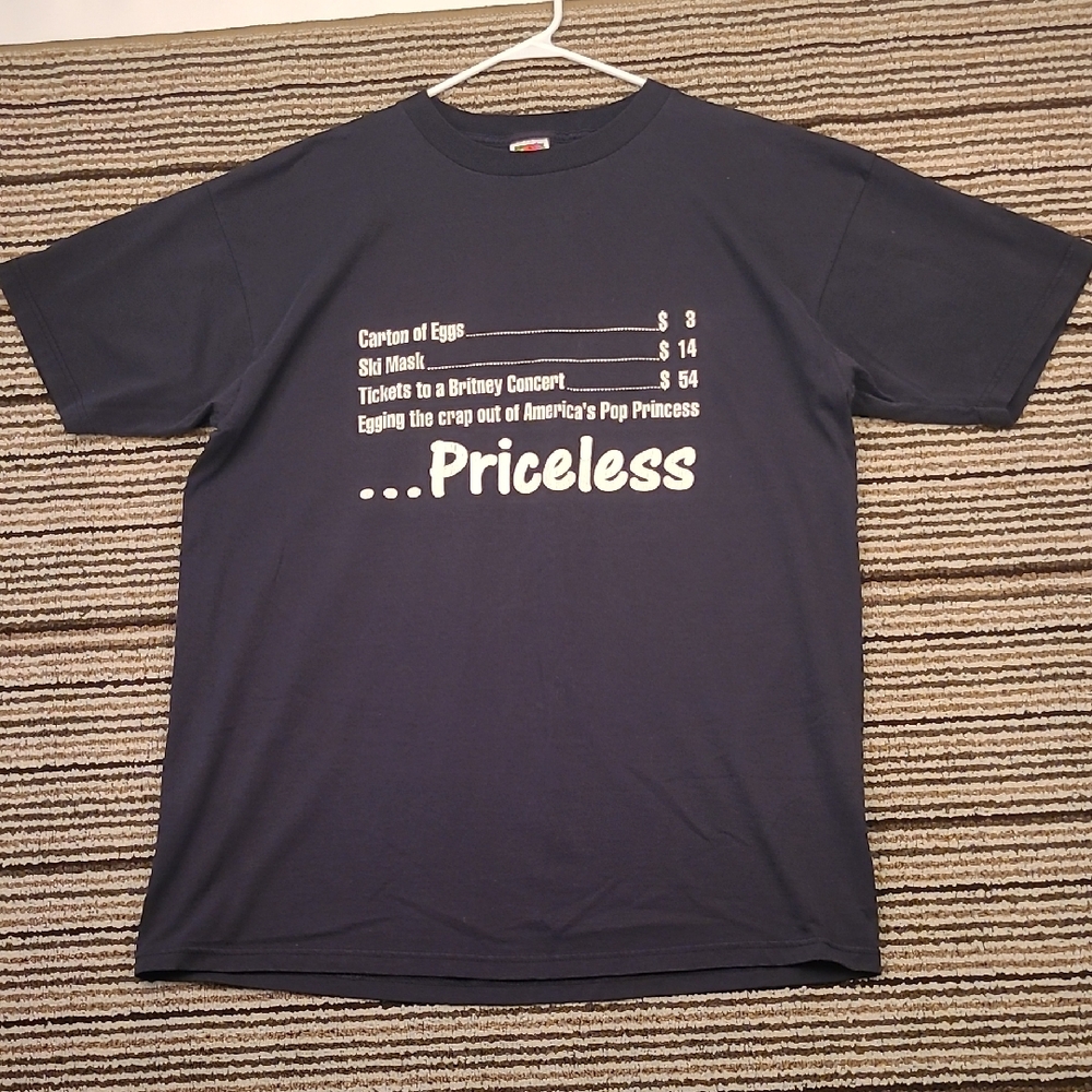 ANTI Britney Spears Black Cotton Blend Fruit of the Loom Mens XL Shirt VTG RARE